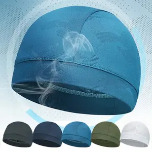 Summer Sports Cooling Skull Cap Unisex Breathable Sweat Wicking Helmet Liner Beanie Hat for Men Women Cycling Running Motorcycle