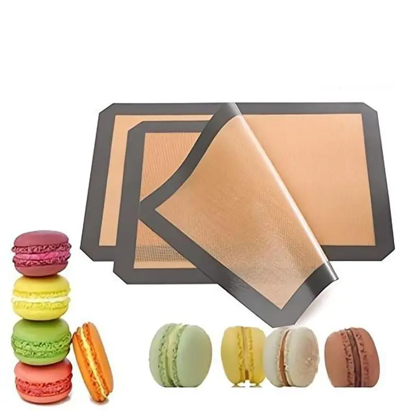 Silicone Baking Mat, 2pcs Non-stick Reusable Baking Mat, Heat Resistant Oven Liner Sheets, Cake Pan Mats, For Macaron, Cookie, Baking Tools, Kitchen A