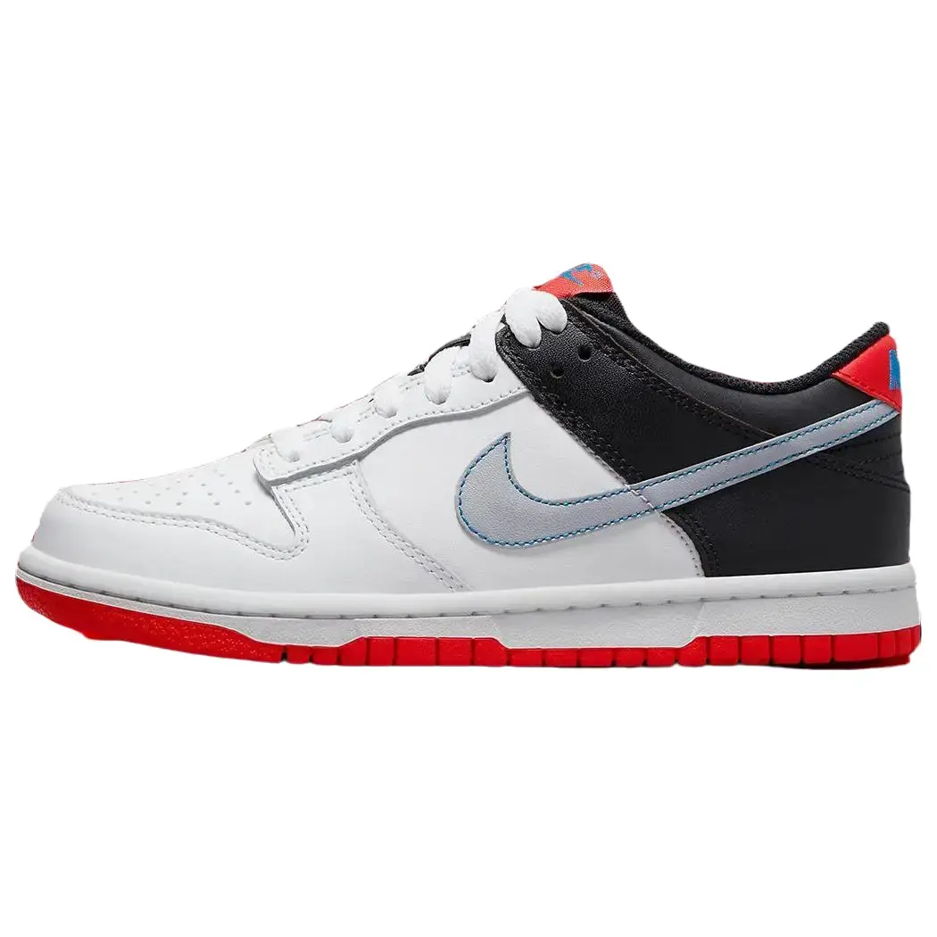 NIKE Women's-Youth Dunk Low GS 'Spider-Man' Athletic Sneakers - Sports & Outdoor Footwear, Rubber, Leather, Red, Casual Wear, Lightweight, Women & Youth, Superhero Theme, Supportive Fit
