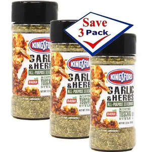 Kingsford Garlic & Hebrs 2.5 oz Pack of 3 Flavor Spice Lemon Salt