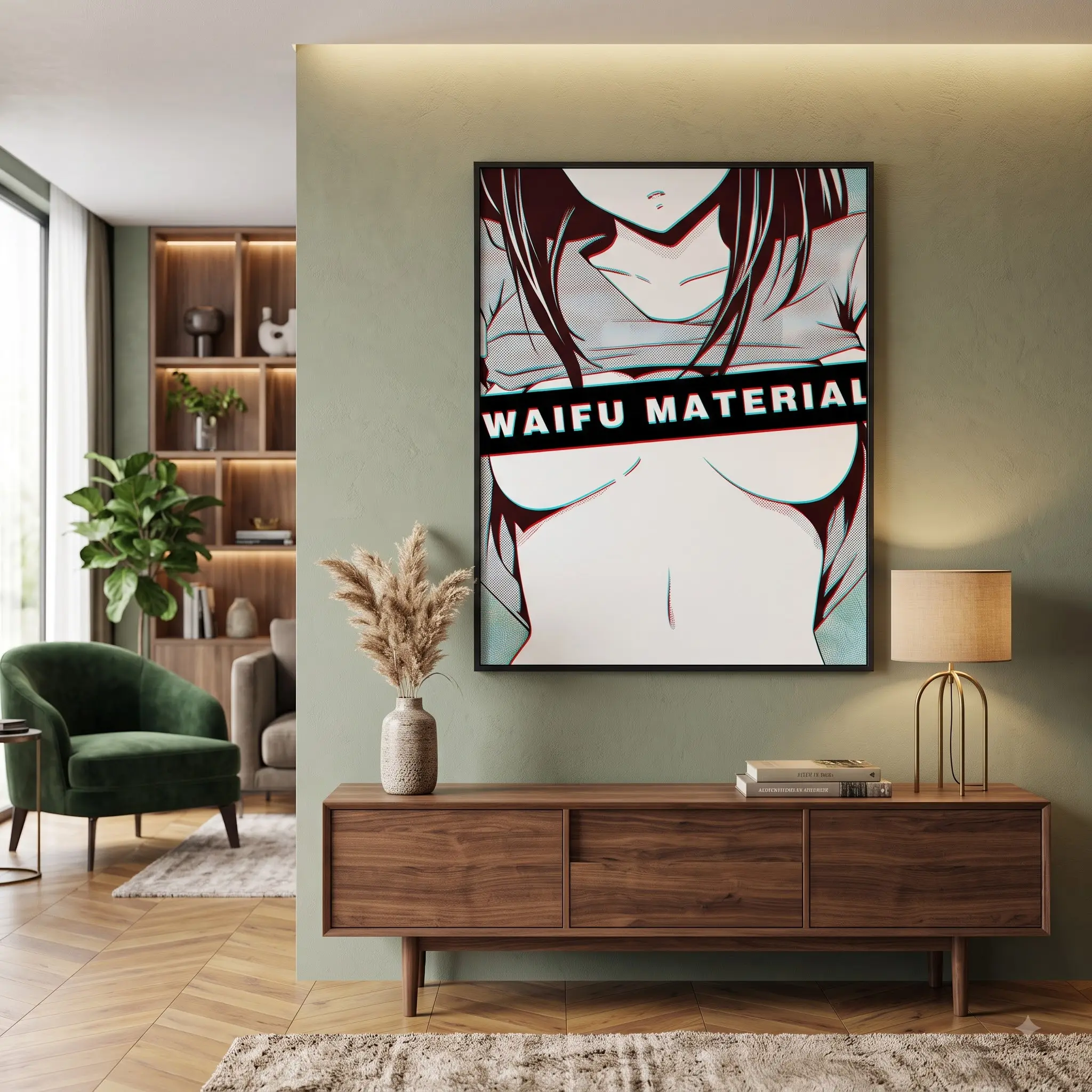 Anime Poster Wall Art, Waifu Material Anime Girl Art Print, Anime Wall Decor, Anime Room Decor, Gift for Anime Lovers [UNFRAMED]