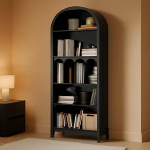 Arched Bookcase | 5-Tier | Black Finish