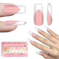 Coffin Medium White French Tip Baby Pink