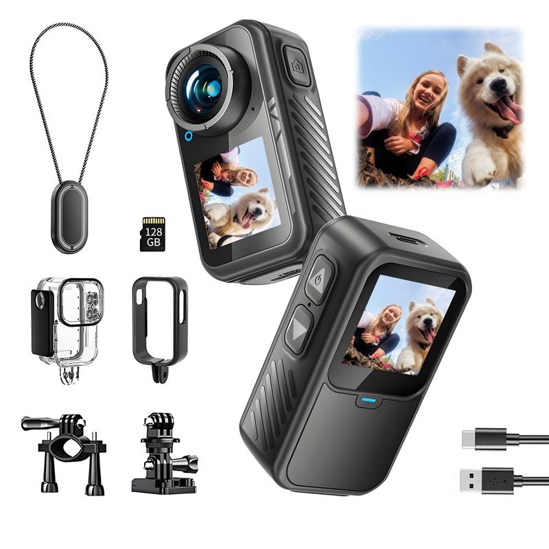 NUISK WiFi Action Camera with Dual Touch Screens Waterproof Up to 98ft 5X Zoom EIS Stabilization Compact Magnetic Mount ,Ideal Gift for Girls, Boys Teenagers, and Beginners, Birthday Christmas Gift