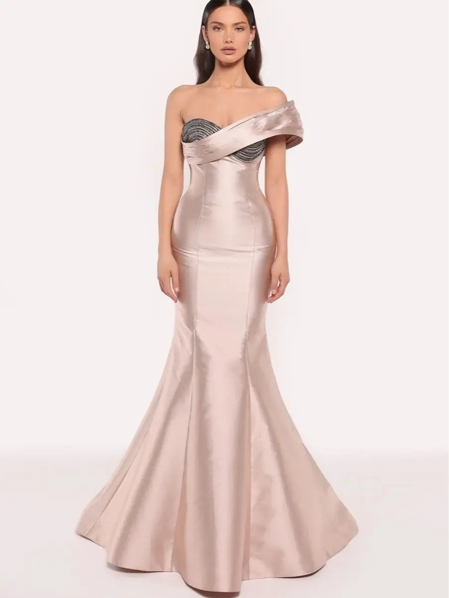 Tarik Ediz Louisa Taffeta Stone Gown
