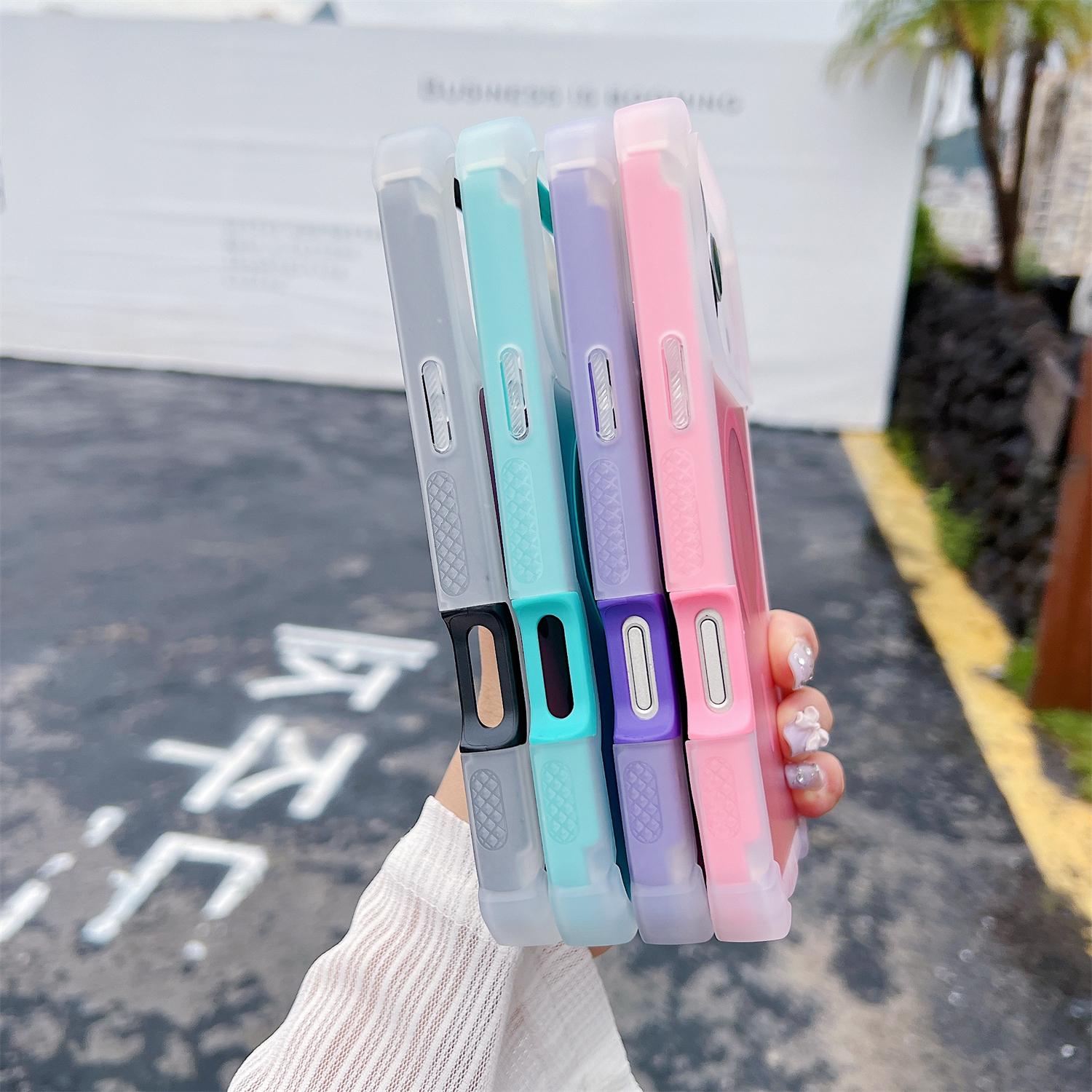 HOTSIAD Iridescent Laser Fluorescent Cute Phone Case [MagSafe Compatible] Shockproof Anti-Slip Anti-Scratch Drop Protection Case for iPhone 17 16 Pro Max 15 14 13 Pro Max