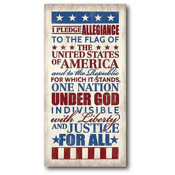 Courtside Market Pledge of Allegiance Canvas Wall Art - 12" x 24"