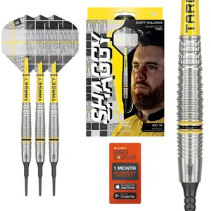 Target Darts Scott Williams Generation 2 Soft Tip Dart Set, 23G | Player Edition G2 90% Tungsten Darts, Black Pixel Tips, Pro Ultra No.2 Flights, Pro Grip Tag Shafts