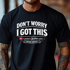 Youtube Certified Unisex Graphic T-Shirt Soft Lightweight Ring Spun Cotton DTF Print True To Size Fit For Everyday Wear