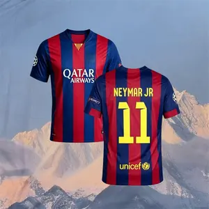 2014 2015 Home Red Blue No.11 Neymar Short sleeve Soccer jersey
