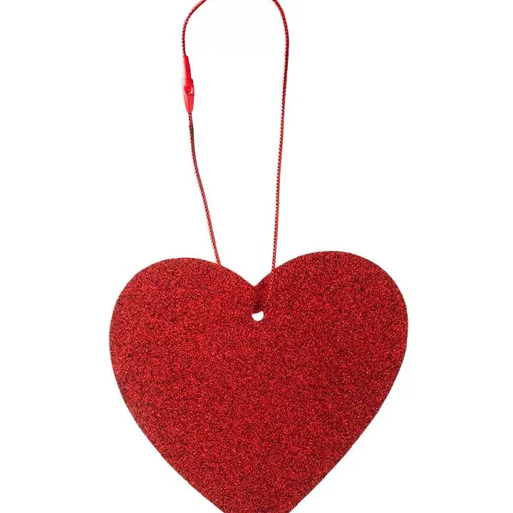 Red Ginham Heart Tag | Limited Edition Trendy Heart Gift Tags | Dainty Cute Red Glittery | Women Owned Small Business | Sparkly Bright Red Glittery Heart Gift Tags | Gift For Her | Cute Accessory For Gift Boxes Name Tags