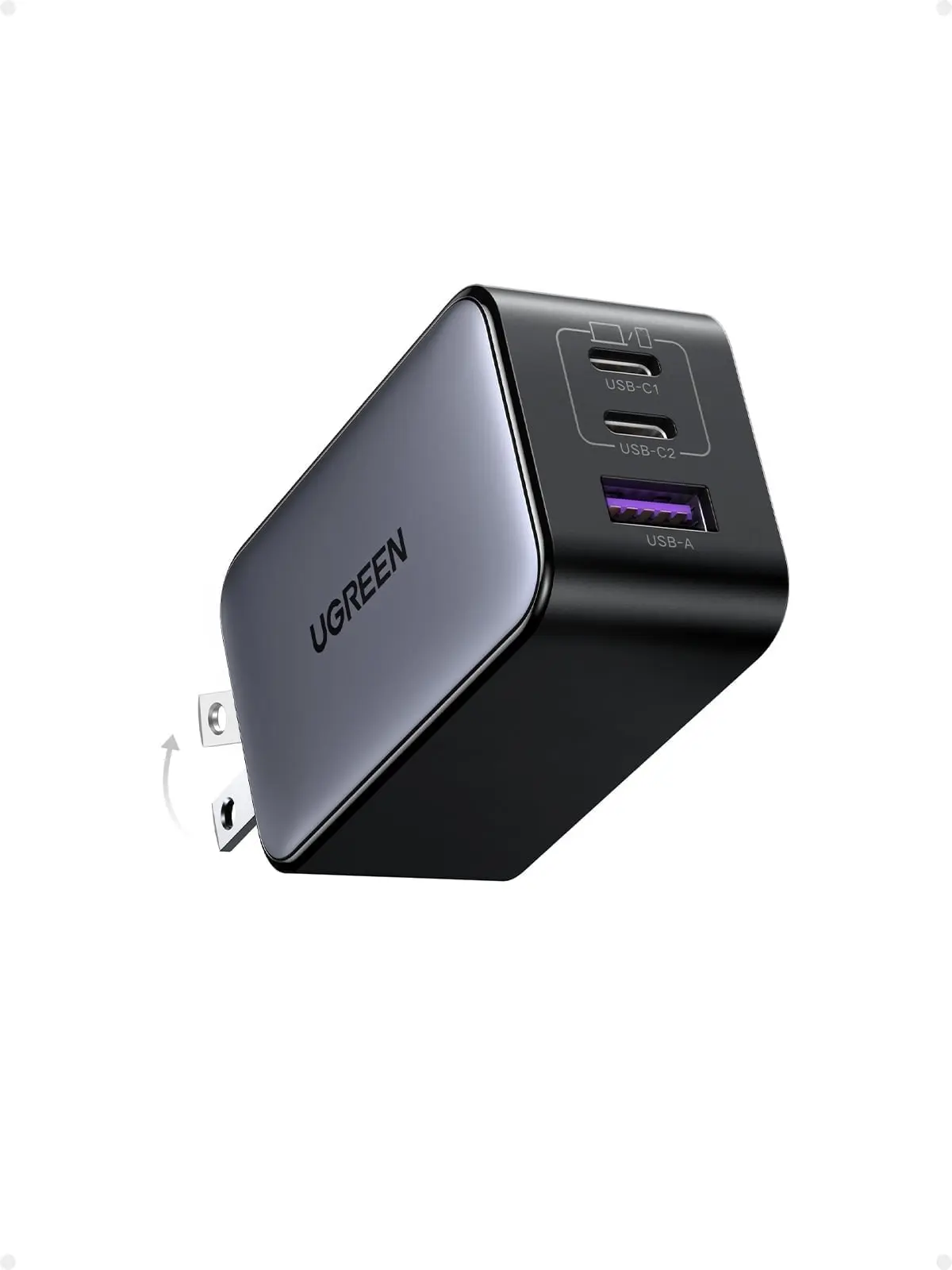 UGREEN Nexode USB C Charger, 65W GaN Charger Block with 3 Fast Charging Ports Compatible for MacBook, Compatible for iPhone, Compatible for iPad and more