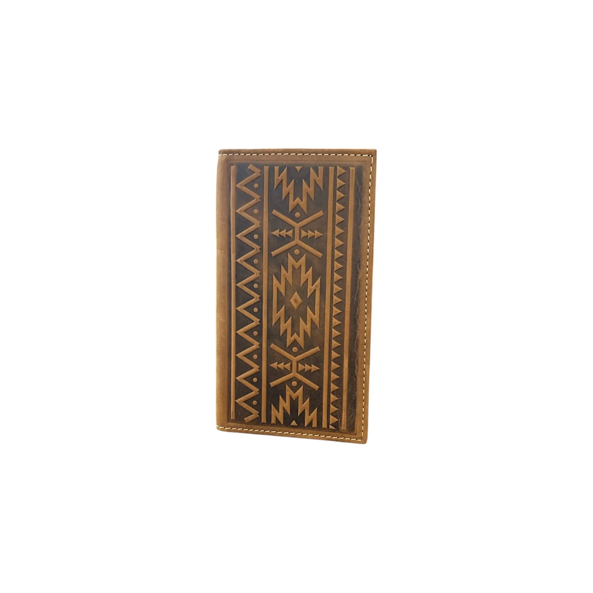 Men's Wallet - Nocona Southwest Aztec Embossed Leather, Compartmental, Detailed, Embossing Western Rodeo Cowboy Wallet, Mens Wallet, Compartmental Men's Wallets