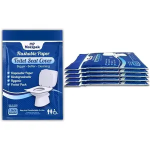 MP MOZZPAK Toilet Seat Covers Disposable (60 Pack) - XL Flushable Disposable Toilet Seat Cover for Kids Potty Training, Adults - 100% Biodegradable - Travel Essential Accessories for Airplane, Camping MP MOZZPAK INC