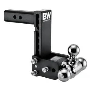 Tow & Stow Adjustable Trailer Hitch Ball Mount - Fits 2" Receiver, 10,000 GTW, 7" Drop TS10049B
