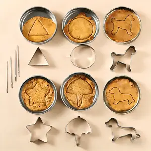 12pcs Korean Dalgona Candy Making Kit, Including Puppy, Umbrella, Star, Triangle & Round Shapes, DIY Sugar Biscuit Baking Challenge Game Tools for Korean Drama Fans & Holiday Parties (Cookies NOT Included)