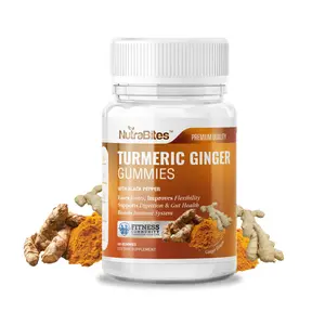 NutraBites Turmeric Ginger Gummies for Joint Gut & Immune Support with Black Pepper Vegan Anti-Inflammatory Supplement Natural Dietary Edible Health - Fitness