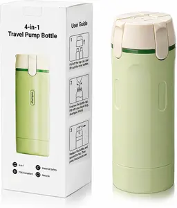 4-in-1 Travel Pump Bottle,Cosmetic Container/Dispenser for Travel(Key Lime) 4-in-1 Travel Pump Bottle,Cosmetic Container/Dispenser for Travel(Key Lime)