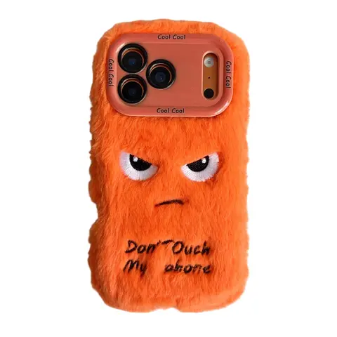Plush Phone Case Cover Cellphone Cover Compatible with Apple iPhone 17 and 16/17 Pro Max, New Women's Winter Edition with Fun Emojis Protective Design, Shockproof Protective Casing, Protection, Air Stand Included, Accessories