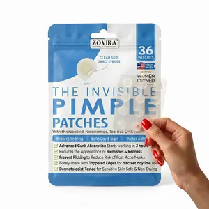 Zovira Invisible Hydrocolloid Pimple Patch for Daytime – Ultra-Thin Korean Acne Spot Cover with Niacinamide & Salicylic Acid, 15-Min Redness Relief, 36 Ct