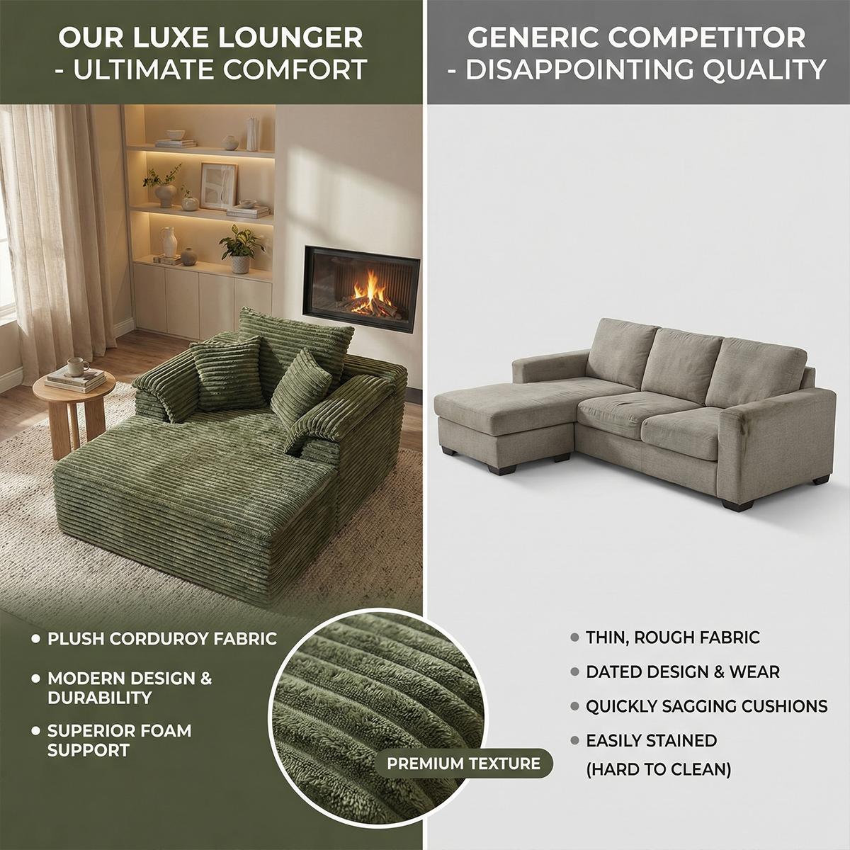 Oversize 61"multi-function combination sofa bed (cloud couches) - modern leisure chair, which can be converted into a bed without assembly, is made of plush fabric, suitable for small space, apartment, guest room, and can be selected in multiple colors