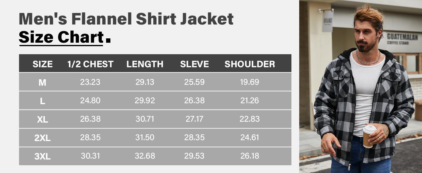 ZITY Men's Green Warm Sherpa Lined Flannel Jacket Fleece Hoodie Plaid Zip Up Outdoor Winter Coat Casual Workwear Tops Checked heated jacket Long Sleeve Tights Menswear