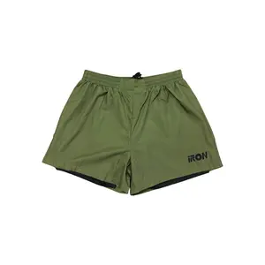 ARMY GREEN HYBRID COMBAT SHORTS WITH BUILT-IN COMPRESSIONS