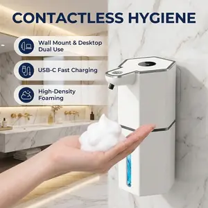 USB Rechargeable 12 oz Soap Dispenser | 4 Adjustable Levels & IPX5 Waterproof | Touchless Sensor for Kitchen, Bathroom, Wall Mount or Countertop | Home Essentials