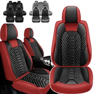 Car Seat Covers Custom Fit For Chevy Silverado GMC Sierra 1500 2007-2025 2026 2500/3500 HD Crew Cab Pickup Truck Seat Cover Protector Cushion Nappa Leather Waterproof