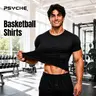 PSYCHE Men's Fitted Polyester Compression Shirt - Fast-Dry Fabric, Breathable Athleisure Gym Clothes for Multi-Sport Use (Gym, Running),outdoorfun