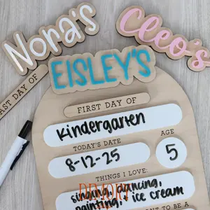 Personalized Interchangeable First & Last Day of School Sign, Custom Wood Photo Prop, Back To School Gift, Gift For Daughter