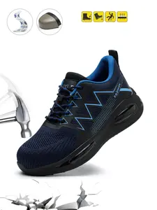 Professional Men's Safety Work Boots, Steel Toe Anti-Smash, Anti-Slip Sole, Puncture-Resistant, Breathable Comfort for Long Shifts, Industrial Protection, Work Safety Footwear, Safety Work Shoes