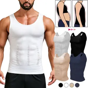 Mens Compression Shirt,Tummy Control Vest, Gynecomastia Compression Shirt,Sleeveless Undershirts Tight Tummy Control Shapewear,Body Shaper Workout Tank Top, Gynecomastia Tummy Control Undershirts