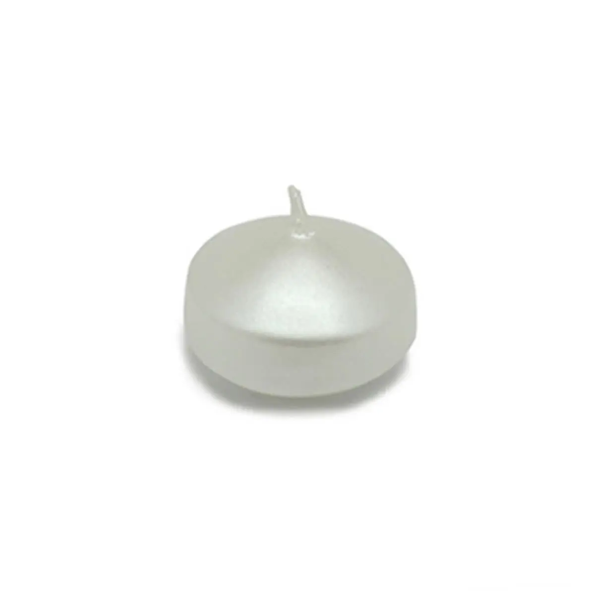 Jeco CFZ-077-6 Round Unscented Floating Candles, 1.75 in Pearl White, 144-Piece Handpoured Wax Candles with Long Burn Time for Home Room Decor