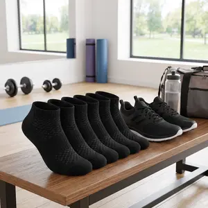 Men's 100% Cotton Cushioned Ankle Socks - Menswear Athletic Socks with Moisture-Wicking, Breathable, Non-Slip Design for Sports, Hiking, Daily Support, Breathable Socks For Daily Use, Workout