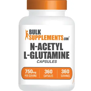 BulkSupplements N-Acetyl L-Glutamine Capsules - Edible - Amino Acid - Workout - 360 Capsules - 750mg per Serving