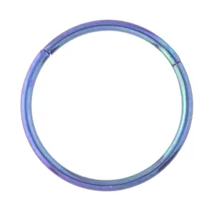 Blue Anodized Titanium Hinged Segment Hoop Ring