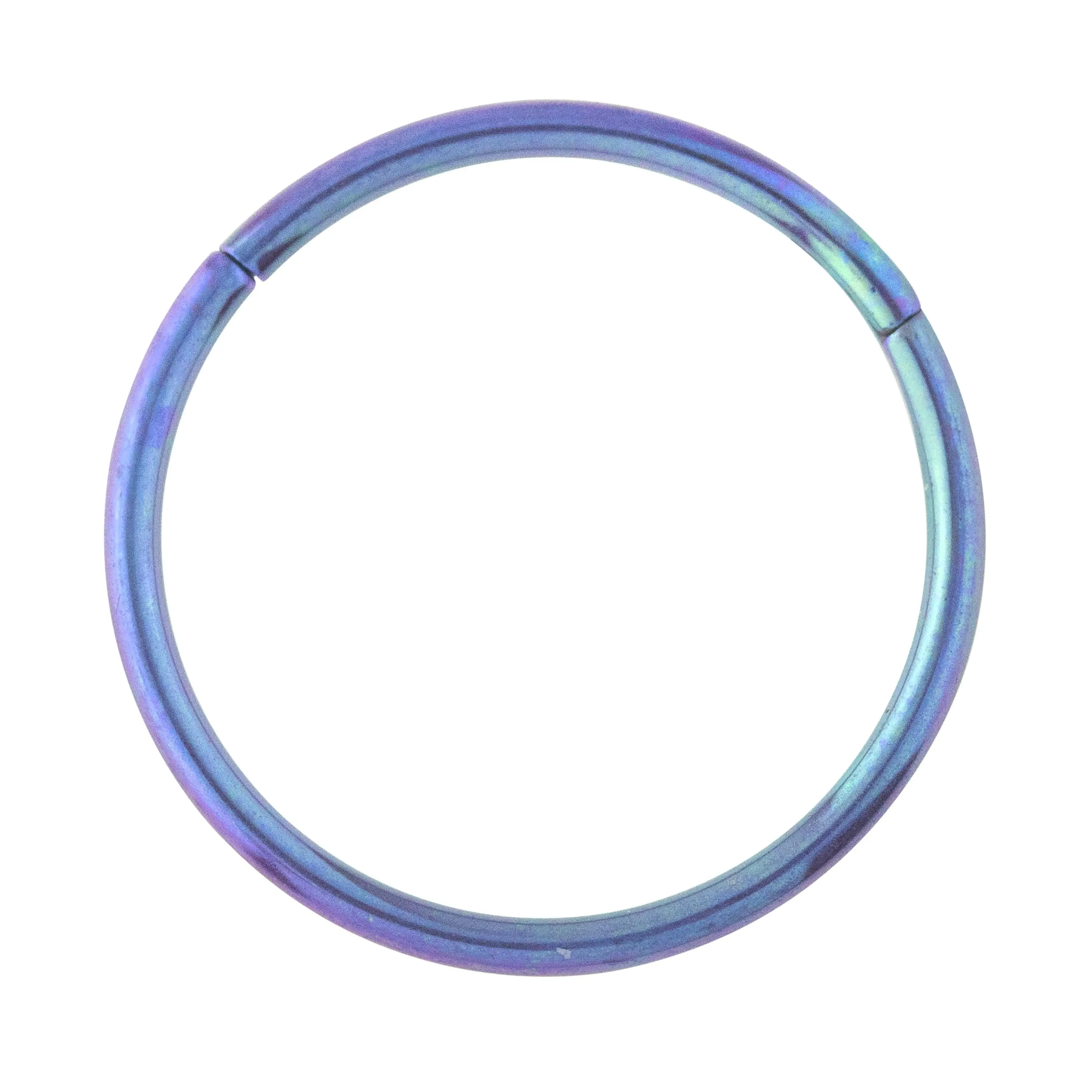 Blue Anodized Titanium Hinged Segment Hoop Ring