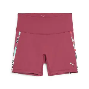 PUMA Womens Tropical Graphic High Waist 5 Inch Shorts Casual Bottoms Casual - Red