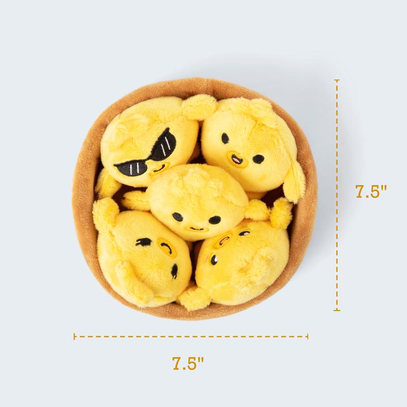 Emotional Support Chickies - 5 Squishy Plush Toys in Basket | Cute Gift for All Ages