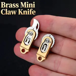 Mini Brass Keychain Folding Knife: Sharp and practical, designed specifically for opening packages—an everyday essential and the perfect gift