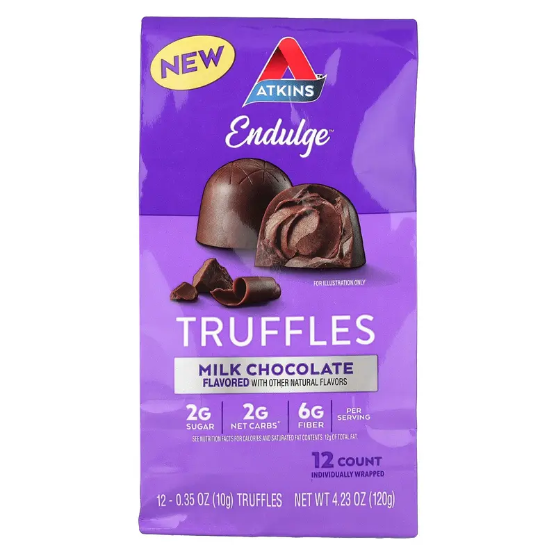 Atkins Endulge™, Truffles, Milk Chocolate, 12 Count, 0.35 oz (10 g) Each