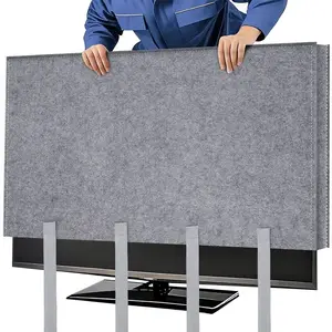 HOMEYA TV Moving Cover for 60-75in Flat Screen TV Heavy Duty Felt Screen Protector Anti-Scratch with Bottom Strap During House Moving,Storing, Painting or Home Renovation Packing Cushioning Supplies