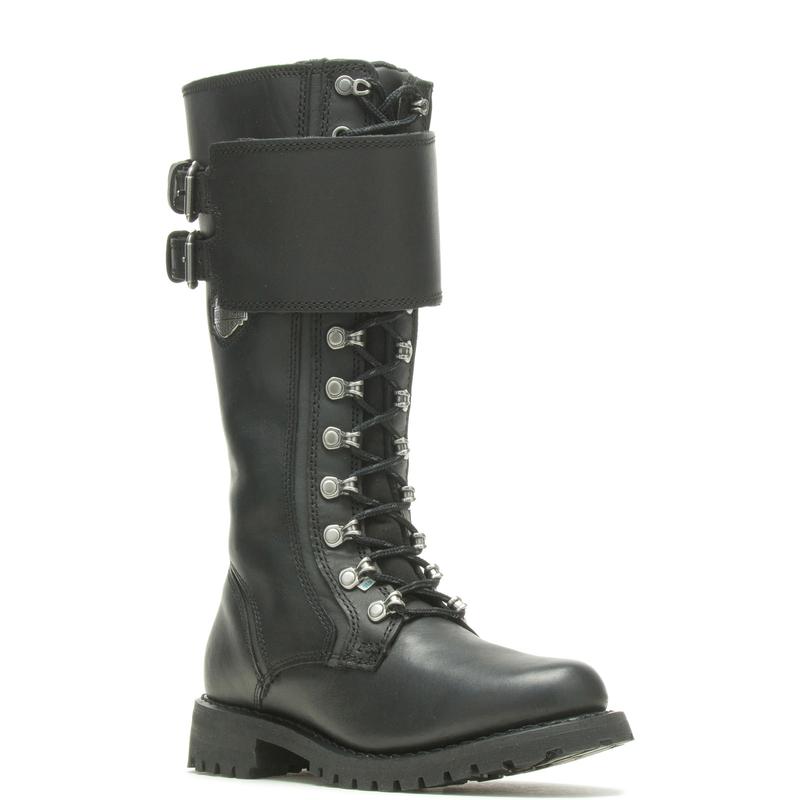 Harley-Davidson Grimes 12" Lace D87205 Womens Black Leather Motorcycle Boots