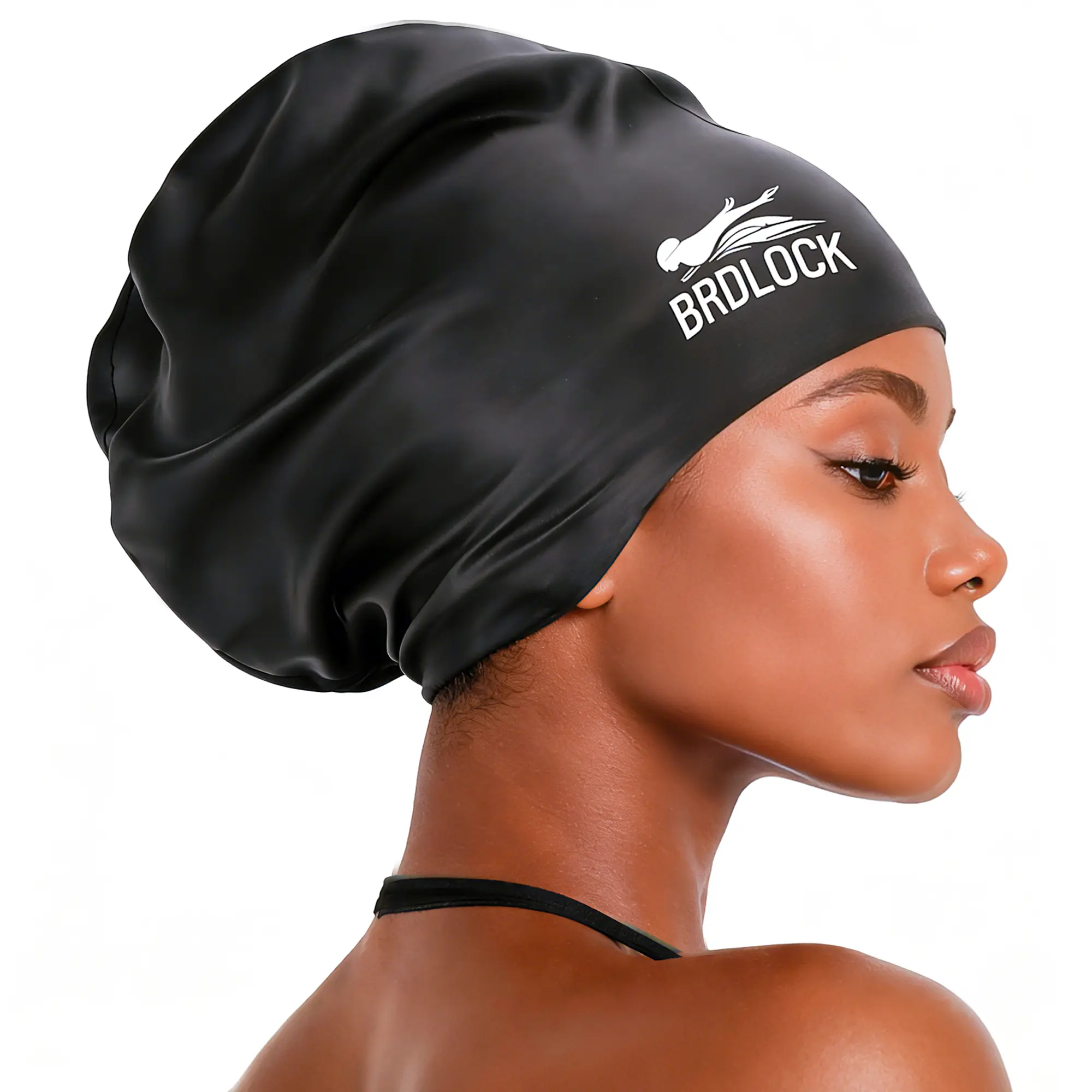 BRDLOCK Dreadlock Bathing Cap for Female Adults, Latex-Free Extra Large Protection for Thick Braided Hair, Locs, and Curls, Swim Swimming Caps