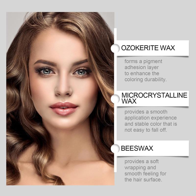 Hair Color Stick,Safe Convenient Comb Hair Dye Cream,Black Portable Hair Colouring,2-in-1 Color Correction Stick with Comb to Cover Gray and White Hair(three color, Black&Dark tea&Chestnut brown)