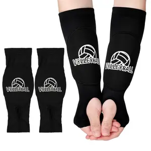 Velvetods Basics Volleyball Arm Sleeves  Passing Hitting Forearm Protective Wrist Pads & Thumb Holes Guards Protection Gloves For Women Men Teen Youth(Black)