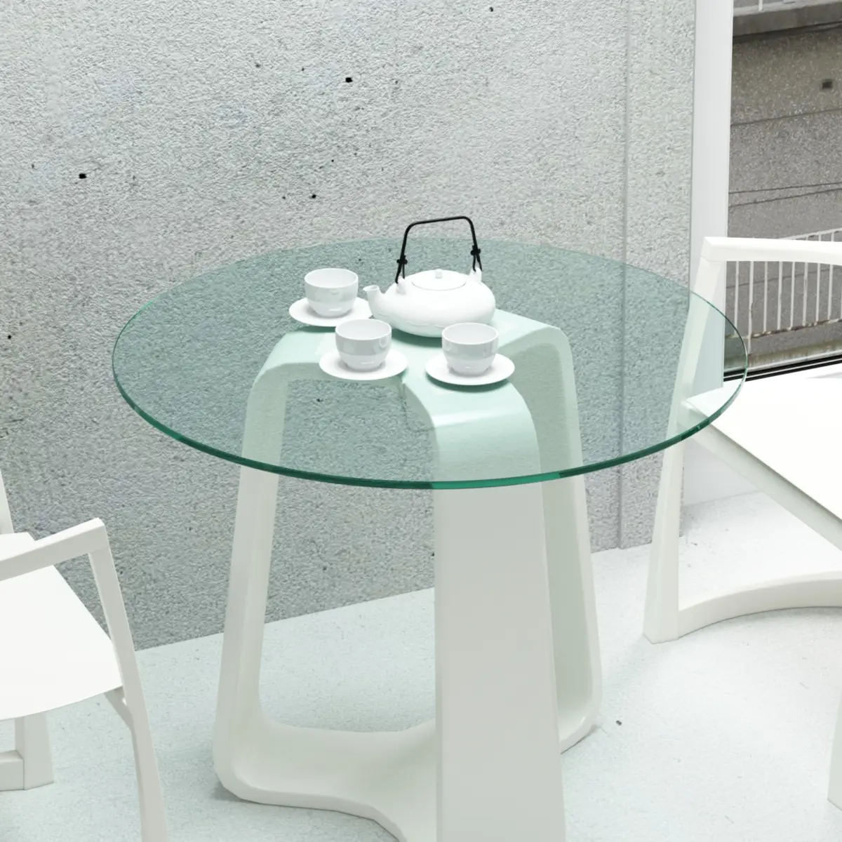 30" Inch Round Tempered Glass Table Top Clear Glass 1/4" Inch Thick Flat Polished Edge(Old Sku:W126560371)