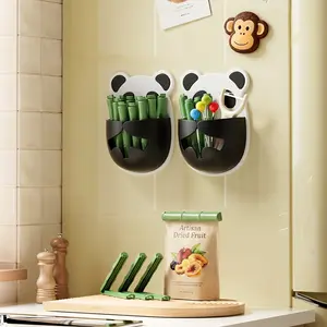 Cute Panda Magnetic Bag Clips with Storage Holder,Fridge-Mounted Food Sealing Clips Organizer， mini gifts for coworkers