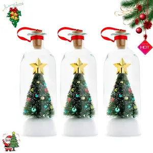 3 Pack Christmas Tree Message in a Bottle Recording – Recordable Christmas Ornament with Voice Playback Cor – Unique Holiday Keepsake & Gift for Family and Friends & Winter Home Decor